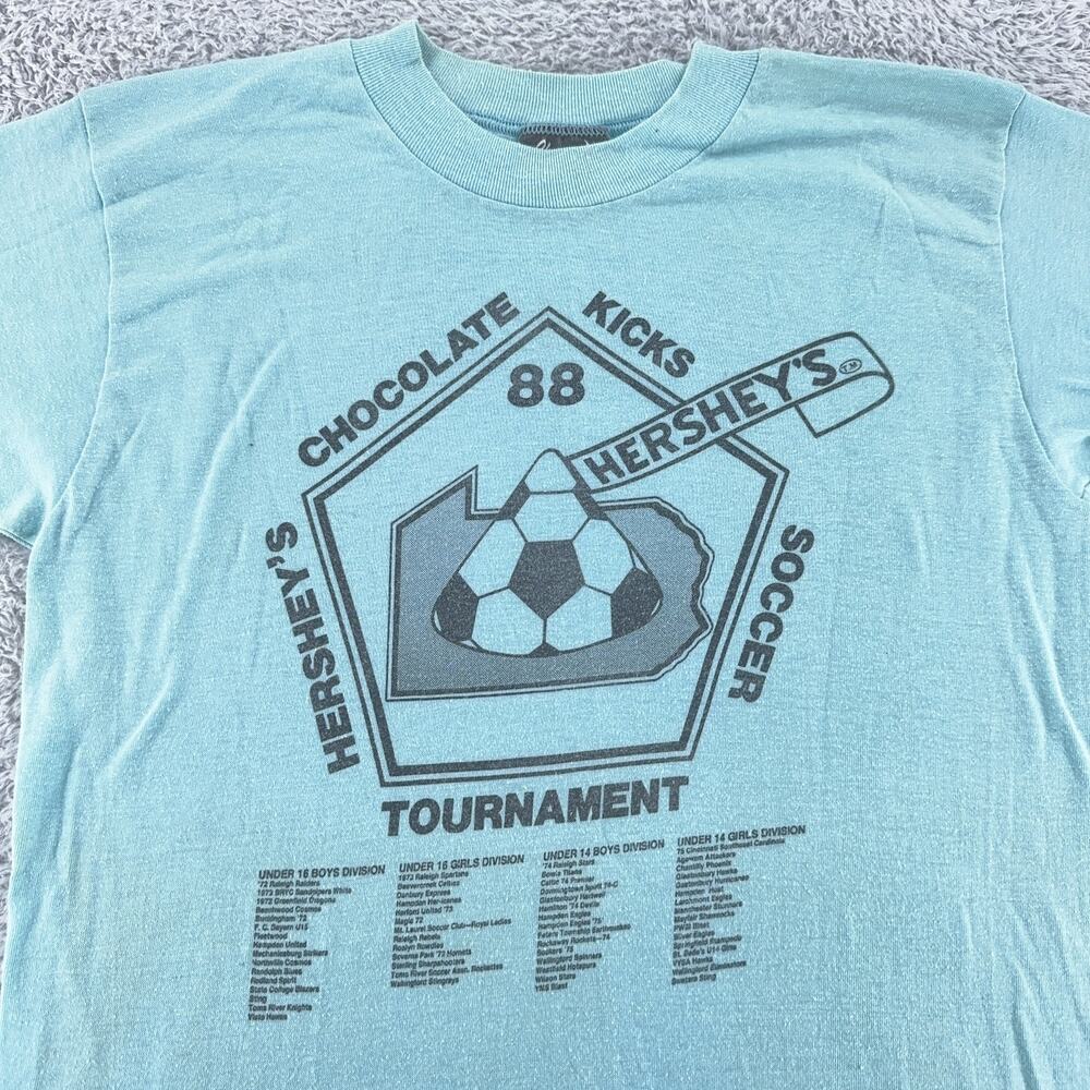 Vintage Hershey Soccer Tournament Shirt Mens S Chocolate Kicks 1988 80s Football